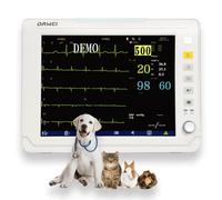 Monitor de paciente veterinario PET de 12.1 pulgadas, multi6 parámetros, máquina ICU veterinaria, ECG, SPO2, HR, NIBP, RESP, temperatura para gatos, perros, ratones, animales