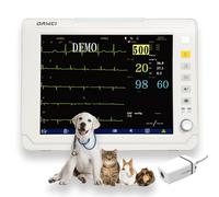 Monitor de paciente veterinario PET de 12.1 pulgadas multiparámetro, máquina ICU con ETCO2, ECG veterinario, SPO2.HR, NIBP, RESP, temperatura para gatos, perros, ratones, animales