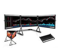 Monitor de pantalla 15.6 Pro Max 3, monitor triple de 1080p para extensor de computadora portátil, extensor de pantalla de computadora portátil con ángulos de visión ajustables de rotación de 360°