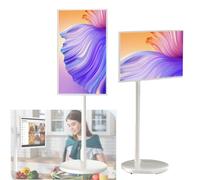 Monitor de pantalla táctil portátil de 21.5 pulgadas Full HD 1080p, batería integrada de 6000 mAh, frecuencia de actualización de 60 Hz, rotación giratoria, soporte de TV móvil sobre ruedas, 4 GB de