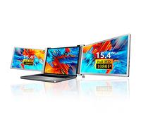 Monitor de portátil de Triple Pantalla,15.4in FHD 1080P IPS Display,Pantalla portátil de Doble Extensor de portátil,Soporte retráctil, USB C/USB A/HD MI,para 15.6-17.3in portátiles