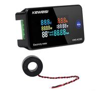 Monitor de potencia para CA 50-300V 0-100A con corriente de voltaje simultánea y lecturas de kWh en pantalla a color