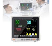 Monitor de signos vitales, pantalla táctil a color de 12", monitor de paciente multiparamétrico 6 en 1, electrocardiógrafo portátil para uso doméstico, monitorización de oxígeno en sangre y ECG