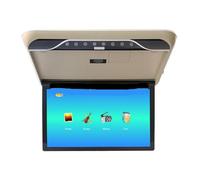Monitor de Techo for automóvil de 19 Pulgadas, Pantalla LCD 1080P, Reproductor Multimedia de Video, TV, MP5, transmisor IR/FM Integrado(Beige)