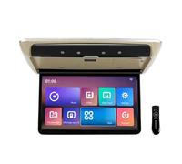 Monitor De Techo For Coche 11,6 Pulgadas con Pantalla Abatible, Resolución 1080p HD, Panel IPS, Botones Táctiles, Luz Ambiental 16 Colores, Entrada SD, HDMI Y Radio FM(Beige)