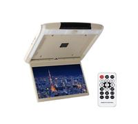 Monitor De Techo For Coche 11,6 Pulgadas con Pantalla Abatible, Resolución 1080p HD, Reproductor MP5, IPS Luz Ambiental Azul, Puertos USB, SD, HDMI Y Radio FM(Beige)