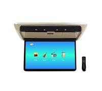 Monitor De Techo For Coche 14 Pulgadas con Pantalla Abatible, Resolución 1080p HD, Reproductor MP5, IPS Luz Ambiental 16 Colores, USB, SD, HDMI Y Radio FM(Beige)