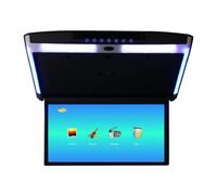 Monitor De Techo For Coche 15,6 Pulgadas con Pantalla Abatible, Resolución 1080p HD, Reproductor MP5, IPS Luz Ambiental Azul, Puertos USB, SD, HDMI Y Radio FM(Black)