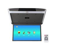 Monitor De Techo For Coche 15,6 Pulgadas con Pantalla Abatible, Resolución 1080p HD, Reproductor MP5, IPS Luz Ambiental Azul, Puertos USB, SD, HDMI Y Radio FM(Gray)