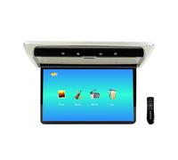Monitor De Techo For Coche 15,6 Pulgadas con Pantalla Abatible, Resolución 1080p HD, Reproductor MP5, IPS Luz Ambiental 16 Colores, USB, SD, HDMI Y Radio FM(Gray)