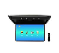 Monitor De Techo For Coche 15,6 Pulgadas con Pantalla Abatible, Resolución 1080p HD, Reproductor MP5, IPS Luz Ambiental 16 Colores, USB, SD, HDMI Y Radio FM(Black)