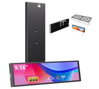Monitor de temperatura de computadora de 9.25 pulgadas, panel de sensor de PC FHD 1920 x 462, conexión de un cable (no necesita HDMI), barra estirada LCD tema dinámico, mini pantalla secundaria IPS
