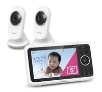 Monitor de Video VTech VM350-2 con batería Que soporta Modo de Video de 12 Horas, Modo de Audio de 21 Horas, Pantalla de 5 Pulgadas, 2 cámaras, Largo Alcance de 1000 pies, visión Nocturna Brillante
