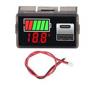 Monitor de voltaje de batería Pantalla LED Medidor de batería Puertos USB tipo C Vehículo Motocicleta Barco DC8-30V Carro de golf Digital (White Backlight)