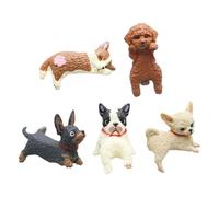 Monitor Decor - 5 Pieces Cute Animal Dog Figurines, Mini Small Puppy Ornaments Collection, Adorable Desktop Accessories | For Car Dashboard Central Control Screen TV Rearview Mirror Home Office Shelf