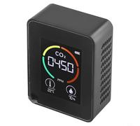 Monitor digital 3 en 1 con lecturas de temperatura y humedad, pantalla a color de 2.8 pulgadas, agujeros de ventilación traseros de respuesta rápida para disipación de calor (negro)