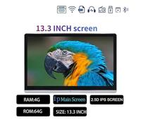 Monitor For Reposacabezas De Coche con Pantalla IPS 13,3/14'' Y Doble HDMI, Android 12, 2 GB+32 GB/4 +64, Reproductor Vídeo For Asiento Trasero, FM, Bluetooth, WiFi(13.3 Inch 4G-64G-1P)