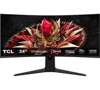 TCL 34R83Q 34 pulgadas WQHD Mini-LED 1500R Monitor Gaming Curvo, 170Hz, 1ms de tiempo de respuesta, AMD FreeSync™ Premium, Resolución 3440 x 1440, 21:9, 1600nits, Display HDR1400, Flicker Free, Tipo-C
