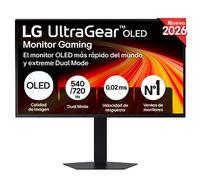LG 27GX790B-B - Monitor Gaming Ultragear OLED, 26.5", QHD (2560x1440), 16:9, 540Hz, 0.02ms, DP 2.2, HDR10, NVIDIA G-Sync, FreeSync Premium Pro, Plano, Pivotable, Altura Ajustable, Morado Grisáceo