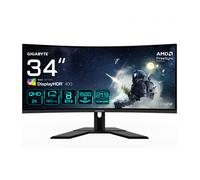 GIGABYTE G34WQCP Monitor Gaming Curvo UWQHD de 34" - 3440 x 1440, 1500R, 180Hz, 1ms, 350 cd/m², AMD FreeSync Premium, DisplayHDR 400, HDMI 2.0, DisplayPort 1.4