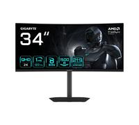 GIGABYTE GS34WQCA Monitor Gaming Curvo 34" WQHD - 3440 x 1440, 1500R, 120Hz, 1ms, 300 CD/m², FreeSync Premium, HDR Ready, HDMI 2.0, DisplayPort 1.4.