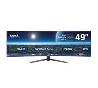 iggual Monitor 5K UltraWide 49" Curvo 32:9- Panel VA LED 5120x1440 (DQHD) 240Hz, 100% sRG-|Conexiones: USB-A, USB-B, USB-C 90W, HDMI 2.1, DP 1.4| FreeSync, HDR- Diseño Frameless y Soporte Regulable.