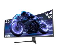 iggual Monitor 5K UltraWide 49" Curvo 32:9- Panel VA LED 5120x1440 (DQHD) 240Hz, 100% sRG-|Conexiones: USB-A, USB-B, USB-C 90W, HDMI 2.1, DP 1.4| FreeSync, HDR- Diseño Frameless y Soporte Regulable.