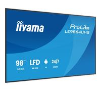iiyama ProLite LE9864UHS-B1AG Pantalla de señalización digital 4K UHD de 98" con opciones avanzadas de control y conectividad.