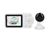 Monitor Inalámbrico para Bebés, Monitor Inalámbrico para Bebés con Vídeo de 100-240 V, Detección de Llanto, Pantalla LCD de 2,8 Pulgadas, Luz Nocturna, Monitoreo Las 24 Horas