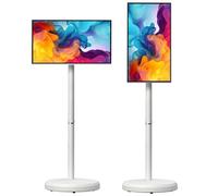 Monitor Inteligente con Pantalla Táctil de 21,5 Pulgadas, Pantalla Inteligente Móvil con Ruedas y Sistema Android - Batería Integrada de 6000mAh, FHD Táctil de 10 Puntos, Pantalla Ajusta White 6+128G