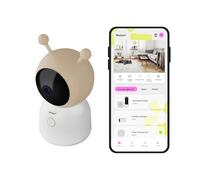 OMAJIN by Netatmo, Cámara Vigilabebés Inteligente 2K HD, Visión Nocturna, Alerta llantos, Audio bidireccional, Canciones, Ruido Blanco, luz, Medidor Humedad/Temperatura, SD/Cloud, App Control, OBC-01