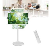 Monitor inteligente portátil con pantalla táctil sobre ruedas, 27 pulgadas con reproducción automática, espejo de pantalla inalámbrico, TV de camping con control remoto, almacenamiento de 128 GB