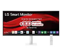 LG 34U601SA-W, Smart Monitor, 34", Pantalla WQHD, 3440x1440, Panel VA, (21:9), webOS24, 300 nits, Mando Incluido, Inclinación, Blanco