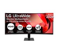 LG 34U601B-B - Monitor UltraWide, 34", Curvo, 1800R, VA, WQHD, 3440x1440, 21:9, 120Hz, 120Hz, FreeSync, Premium, HDR10, SuperResolution+, HDMI, DP, Inclinación, Negro Mate