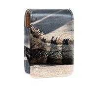 Monitor Lizard Lip Gloss Holder Estuche portátil Mini Lipstick Storage Box Travel Lipstick Organizador Case con espejo para mujer, Varios colores, 9.5x2x7 cm/3.7x0.8x2.7 in