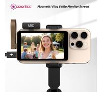 Monitor Magnético 4K para Vlog y Selfies, Pantalla de 3.94" para iPhone 17, 16, Samsung y Smartphones Android camello