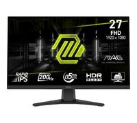 MSI mag 272F Monitor Gaming 27", FHD 1920x1080, 200Hz, 0,5ms, HDR Ready, AMD FreeSync Premium, Eye Care, AI Vision, HDMI 2.0b, DP 1.2a, Soporte Ajustable en inclinación, Montaje VESA, Negro