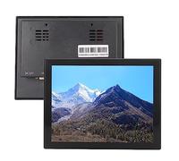 Monitor Pantalla Táctil 8 Pulgadas, Monitor LED Montadola Pared 4:3, Pantalla Táctil Monitor Resistente Al Agua Resolución 1024x768 y 10 Puntos Táctiles Capacitivos para Portátiles (Enchufe de la UE)