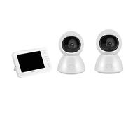 Monitor Para Bebés De 5 Pulgadas HD 1080P Con 2 Cámaras, Intercomunicador Bidireccional, Nana, Detección Automática De Temperatura Por Visión Nocturna