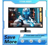 Monitor gaming - TITAN ARMY C32C1S, 31,5 ", QHD, 1 ms, 240Hz, negro