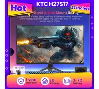 KTC Monitor Gaming Curvo de 27 Pulgadas, 180Hz, 2K QHD 2560 x 1440p, 1ms, VA 1500R Sin Marco, FreeSync & G-Sync, 16:9, 120% sRGB, Pantalla de reducción de luz Azul, DP 180Hz, HDMI 144Hz, H27S17