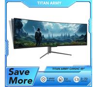 TITAN ARMY-Monitor de juego C49SHC de 49 pulgadas, Panel CSOT HVA de 3840x1080, pantalla curva de gran tamaño 32:9, 144Hz, alta frecuencia de actualización, PIP/PBP C49SHC
