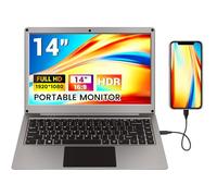 Monitor portátil con teclado, portátil 1080P FHD de 14 pulgadas, compatible con Raspberry Pi/Mini PC/teléfono/PC/consola de juegos, CrowView Note batería integrada con adaptador RPi5 (cable tipo C