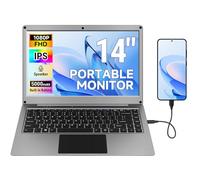 Monitor portátil con teclado, portátil 1080P FHD de 14 pulgadas, compatible con Raspberry Pi/Mini PC/teléfono/PC/consola de juegos, CrowView Note batería integrada con adaptador RPi5 (cable tipo C