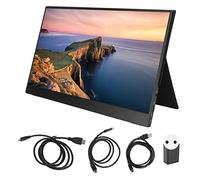 Monitor Portátil de 14 Pulgadas, FHD 1080P IPS Extensor de Monitor de Computadora Portátil de 178 Grados con Estuche de Cuero PU Magnético, Monitor de Juegos HDMI Tipo C Segundo (Enchufe de la UE)