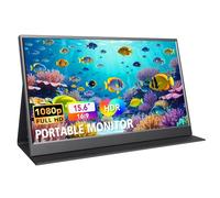 Monitor portátil de 15.6 pulgadas 1080P FHD IPS Monitor de visualización para juegos con USB-C y HDMI, peso ligero, ultra delgado, segunda visualización externa con cubierta inteligente y altavoces