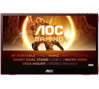 AOC 16G3 monitor o TV portátil Monitor portátil Negro, Rojo 39,6 cm (15.6") TFT 1920 x 1080 Pixeles