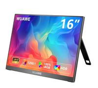 Monitor portátil de 16 pulgadas 1920 x 1200P 16:10 IPS Monitor de viaje para laptop con soporte integrado, monitor portátil externo USB-C HDMI para laptop, pantalla HDR Freesync, Plug & Play para