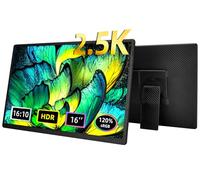 Monitor portátil de 2,5 K para computadora portátil, extensor de visualización QHD de 16 pulgadas, 120% sRGB de gran color, HDR HDMI USB C, visualización externa de viaje con soporte para computadora