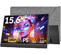Monitor portátil de viaje con funda, pantalla portátil FHD 1080P de 15.6 pulgadas para laptop con soporte, segundo monitor externo USB-C HDMI, extensor de pantalla para laptop, Mac, teléfono, PS4/5